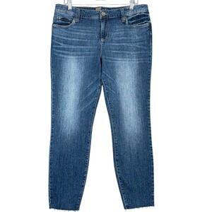 Kut From the Kloth Women's Blue Wash Raw‎ Hem Jeans Size 14